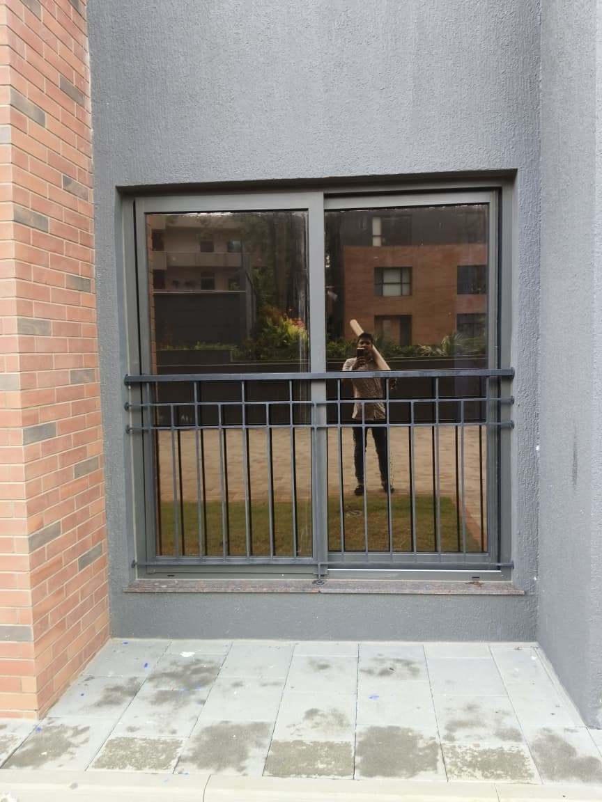 Commercial building exterior with sun control window film